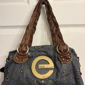 Red by Marc Ecko Studded Denim Handbag